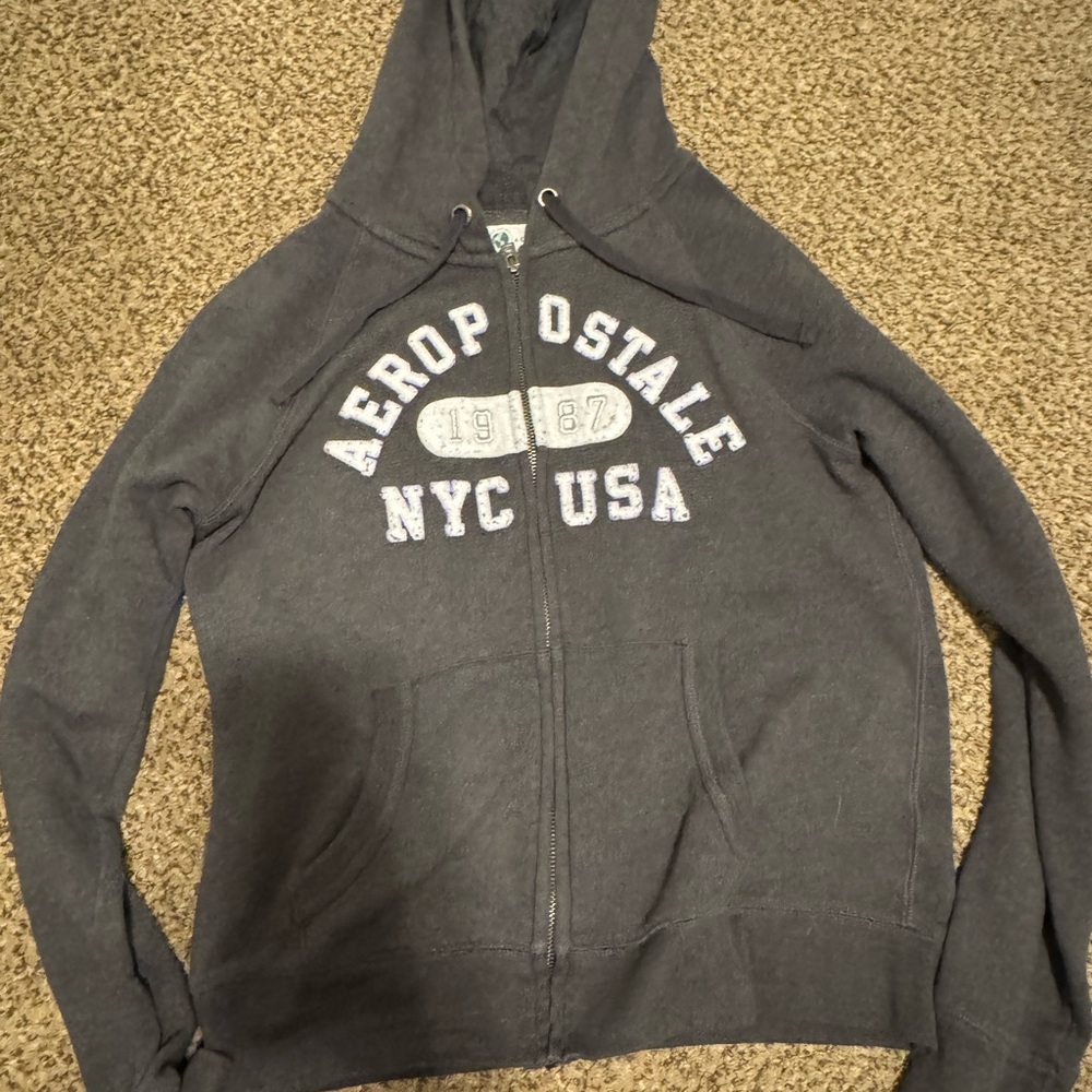 Aeropostale Charcoal Full-Zip Hoodie
